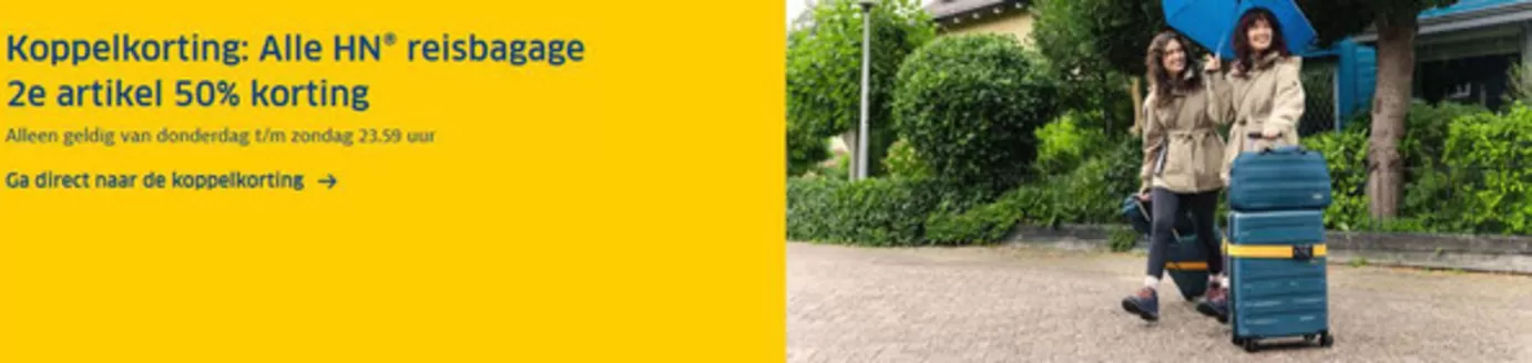 Catalogus van ANWB in Eindhoven | Koppelkorting: Alle HN® reisbagage 2e artikel 50% korting | 2025-11-14T00:00:00.000Z - 2025-11-16T00:00:00.000Z