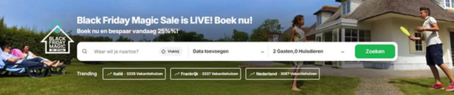 Catalogus van Belvilla | Black Friday Magic | 2025-11-17T00:00:00.000Z - 2025-11-27T00:00:00.000Z