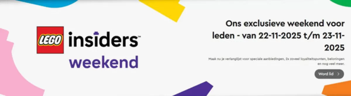 Catalogus van Lego in Eindhoven | Insiders-weekend | 2025-11-20T00:00:00.000Z - 2025-11-23T00:00:00.000Z