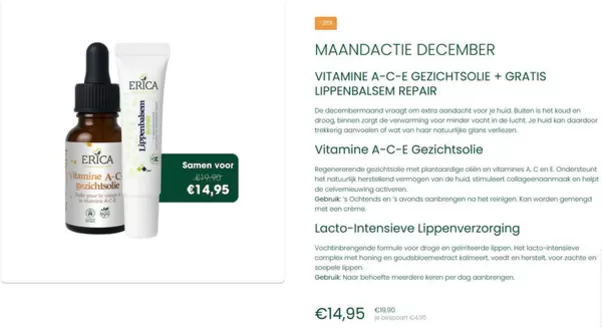 Catalogus van Erica Kruiderijen in Appelscha | Maandactie december | 2025-12-02T00:00:00.000Z - 2025-12-31T00:00:00.000Z