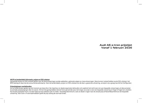 Catalogus van Audi in Den Haag | Prijslijst Audi A6 e tron 2602a | 2025-12-04T00:00:00.000Z - 2025-12-18T00:00:00.000Z