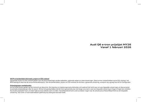 Catalogus van Audi in Den Haag | Prijslijst Audi Q6 e tron 2512a | 2026-02-01T00:00:00.000Z - 2026-02-01T00:00:00.000Z