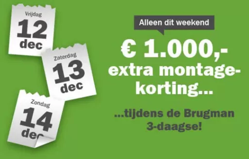 Catalogus van Brugman in Rosmalen | € 1.000,-extra montage-korting... | 2025-12-09T00:00:00.000Z - 2025-12-14T00:00:00.000Z