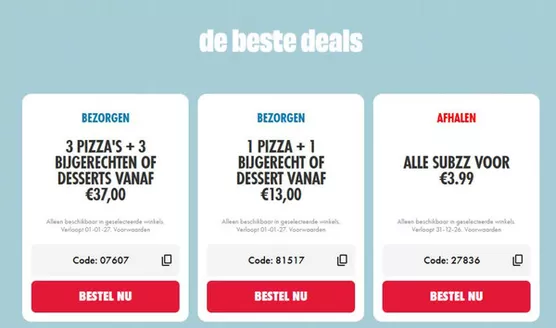 Catalogus van Domino's pizza | De beste deals | 2025-12-26T00:00:00.000Z - 2026-01-09T00:00:00.000Z