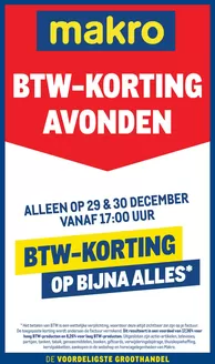 Catalogus van Makro | BTW-korting avond | 2025-12-29T00:00:00.000Z - 2025-12-30T00:00:00.000Z