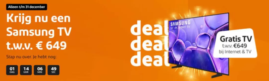 Catalogus van Ziggo in Den Haag | €649 samsung TV | 2025-12-30T00:00:00.000Z - 2025-12-31T00:00:00.000Z