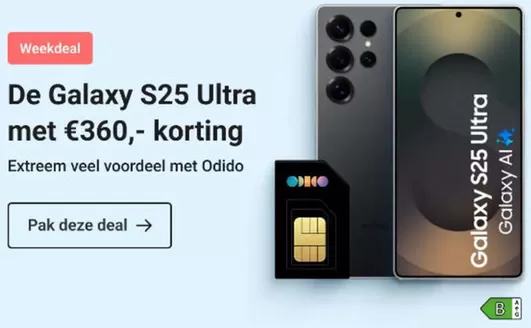 Catalogus van Belsimpel in Rotterdam | de Galaxy S25 ultra met €360 korting | 2026-01-12T00:00:00.000Z - 2026-01-18T00:00:00.000Z