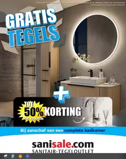 Catalogus van Sanisale in Assendelft | Gratis tegels + tot 50% Korting op kranen | 2026-01-27T00:00:00.000Z - 2026-02-08T00:00:00.000Z