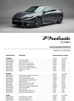 Catalogus van Honda in Bedum | Honda Prelude e:HEV Accessoires prijslijst | 2026-01-01T00:00:00.000Z - 2026-01-31T00:00:00.000Z
