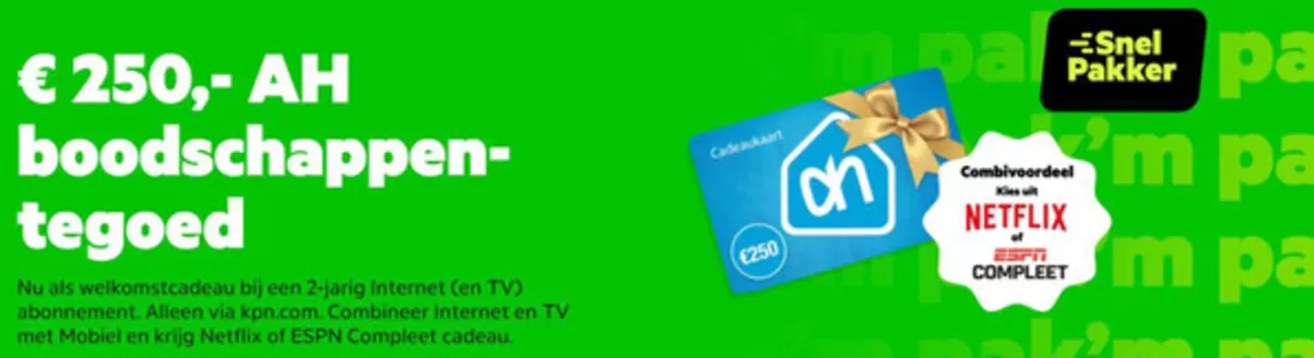 Catalogus van KPN | € 250,- AH boodschappen-tegoed | 2026-02-06T00:00:00.000Z - 2026-02-08T00:00:00.000Z
