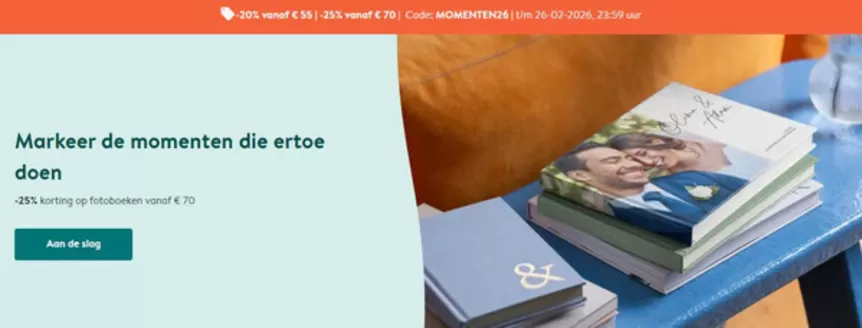 Catalogus van Albelli | -20% vanaf €55, -25% vanaf €70, Code 'MOMENTEN26' | 2026-02-18T00:00:00.000Z - 2026-02-26T00:00:00.000Z