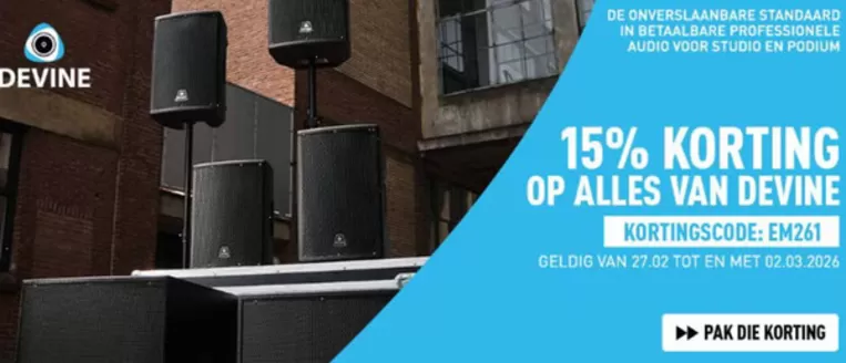 Catalogus van Bax Music in Amsterdam | 15% KORTING OP ALLES VAN DEVINE KORTINGSCODE 'EM261' | 2026-02-27T00:00:00.000Z - 2026-03-02T00:00:00.000Z