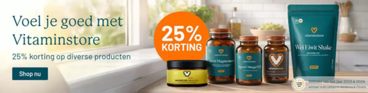 Catalogus van Vitaminstore in Raamsdonksveer | Vitaminstore 25% Korting | 2026-03-11T00:00:00.000Z - 2026-03-18T00:00:00.000Z