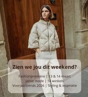 Catalogus van Janse Mode in Koog aan de Zaan | Shop jouw favoriete voorjaarslook en ontvang een modecheque t.w.v. €10,- cadeau bij besteding vanaf €75. | 2026-03-14T00:00:00.000Z - 2026-03-15T00:00:00.000Z