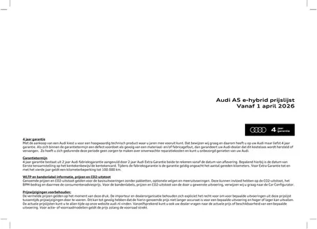 Catalogus van Audi in Haarlem | Prijslijst Audi A5 2604b | 2026-04-01T00:00:00.000Z - 2026-04-15T00:00:00.000Z