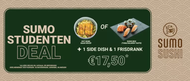 Catalogus van Restaurant Sumo in Breda | Sumo Studenten Deal | 2026-04-02T00:00:00.000Z - 2026-04-16T00:00:00.000Z