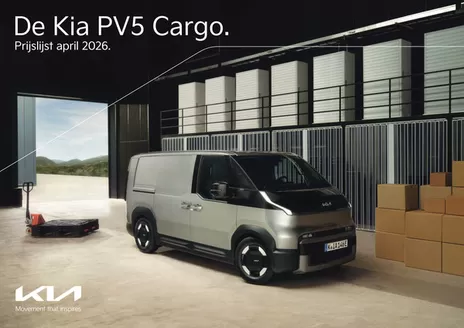 Catalogus van Kia | Kia Netherlands PV5 Cargo prijslijst | 2026-04-01T00:00:00.000Z - 2026-04-30T00:00:00.000Z