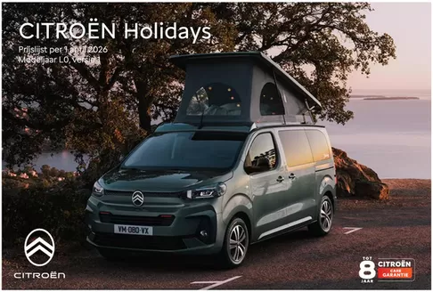 Catalogus van Citroën in Hurwenen | 10042026 Consumentenprijslijst Citroen Holidays | 2026-01-01T00:00:00.000Z - 2026-12-31T00:00:00.000Z