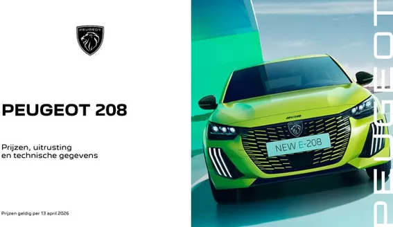 Catalogus van Peugeot in Hoogerheide | 26 Prijzen en specificaties Peugeot 208 | 2026-06-19T00:00:00.000Z - 2026-07-03T00:00:00.000Z