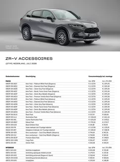 Catalogus van Honda | Honda ZR-V e:HEV Accessoires prijslijst | 2026-07-01T00:00:00.000Z - 2026-07-31T00:00:00.000Z