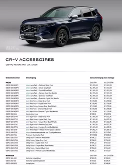 Catalogus van Honda | Honda CR-V e:HEV & e:PHEV Accessoires prijslijst | 2026-07-01T00:00:00.000Z - 2026-07-31T00:00:00.000Z