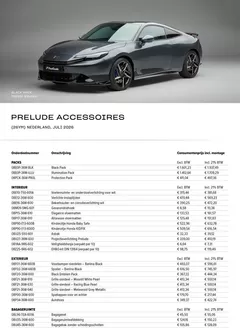 Catalogus van Honda | Honda Prelude e:HEV Accessoires prijslijst | 2026-07-01T00:00:00.000Z - 2026-07-31T00:00:00.000Z