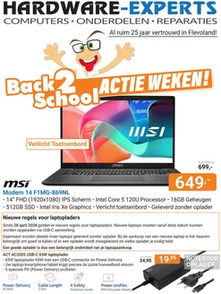 Catalogus van Hardware Expert | Back 2 School Actie Weken! | 2026-08-20T00:00:00.000Z - 2026-09-06T00:00:00.000Z