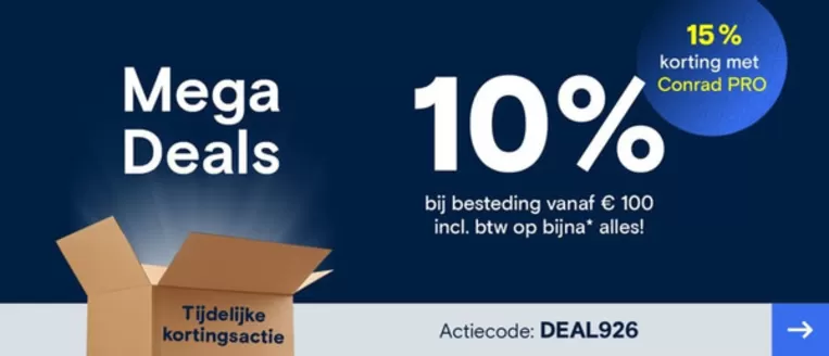 Catalogus van Conrad in Pannerden | Mega Deals | 2026-09-23T00:00:00.000Z - 2026-10-07T00:00:00.000Z