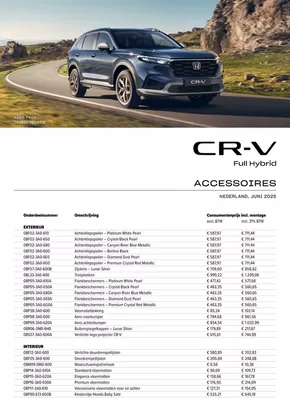 Catalogus van Honda in Tilburg | Honda CR-V e:HEV Full Hybrid — Prijslijst Accessoires | 2025-07-19T00:00:00.000Z - 2025-08-02T00:00:00.000Z
