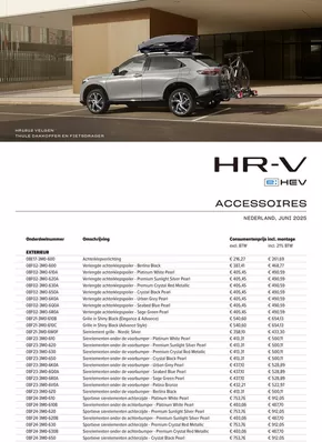 Catalogus van Honda in Tilburg | Honda HR-V e:HEV — Prijslijst Accessoires | 2025-07-19T00:00:00.000Z - 2025-08-02T00:00:00.000Z