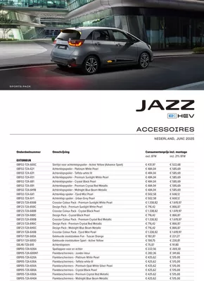 Catalogus van Honda in Tilburg | Honda Jazz e:HEV — Prijslijst Accessoires | 2025-07-19T00:00:00.000Z - 2025-08-02T00:00:00.000Z