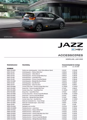 Catalogus van Honda in Dordrecht | Honda Jazz e:HEV — Prijslijst Accessoires | 2025-07-23T00:00:00.000Z - 2025-08-06T00:00:00.000Z
