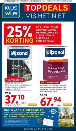 Catalogus van Kluswijs in Haarlem | Topdeals voor alle klanten | 2025-08-04T00:00:00.000Z - 2025-08-17T00:00:00.000Z