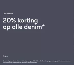 20% korting op alle denim
