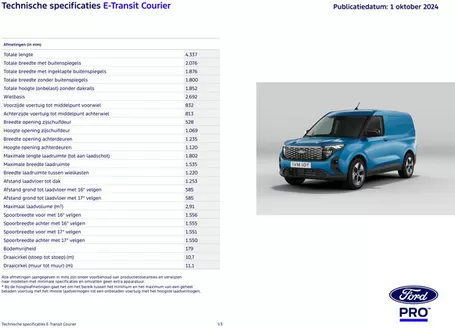 Catalogus van Ford | BRO technische specificaties e transit courier MY2025 | 2025-08-29T00:00:00.000Z - 2025-12-31T00:00:00.000Z