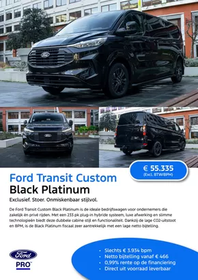 Catalogus van Ford in 's-Hertogenbosch | BRO new transit custom black platinum | 2025-08-29T00:00:00.000Z - 2025-09-12T00:00:00.000Z