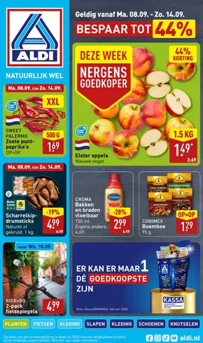 Catalogus van Aldi in Nieuweschoot | ALDI folder van deze week | 2025-09-08T00:00:00.000Z - 2025-09-22T00:00:00.000Z