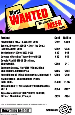 Catalogus van CeX | Most Wanted - Wij geven je MEER voor | 2025-09-19T00:00:00.000Z - 2025-10-05T00:00:00.000Z