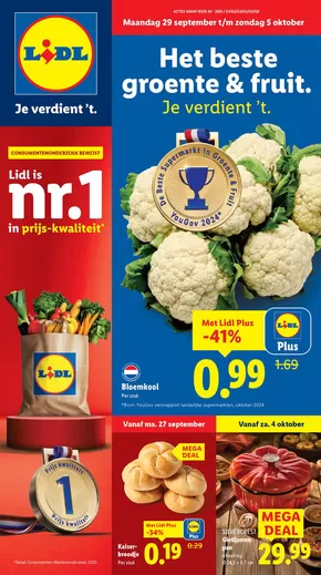 Catalogus van Lidl in Rosmalen | Geweldig aanbod voor koopjesjagers | 2025-09-25T00:00:00.000Z - 2025-10-05T00:00:00.000Z