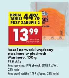 Łosoś norweski wędzony na zimno w plastrach