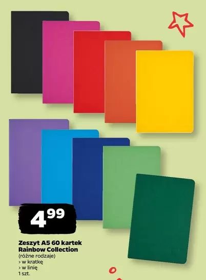 Zeszyt A5 60 kartek Rainbow Collection