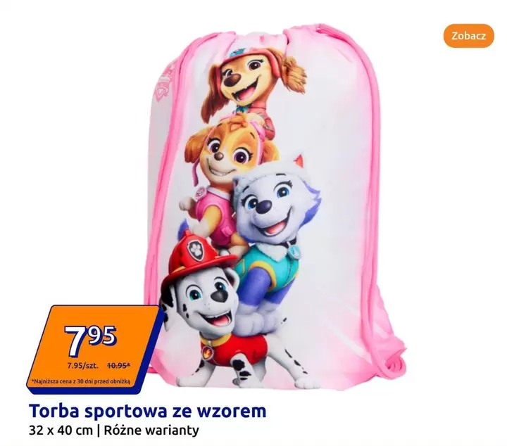 Torba sportowa ze wzorem