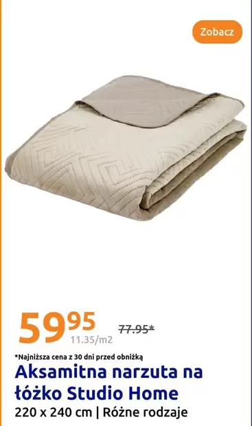 Aksamitna narzuta na łóżko