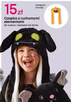 Czapka z ruchomymi elementami