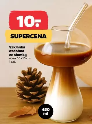 Szklanka ozdobna ze słomką