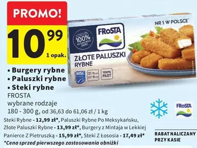 Burgery rybne, Paluszki rybne, Steki rybne