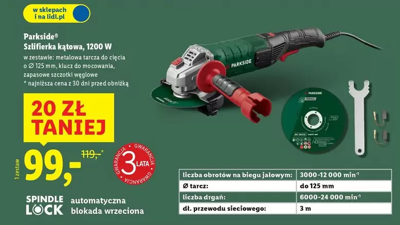 Mm - Szlifierka kątowa, 1200 W