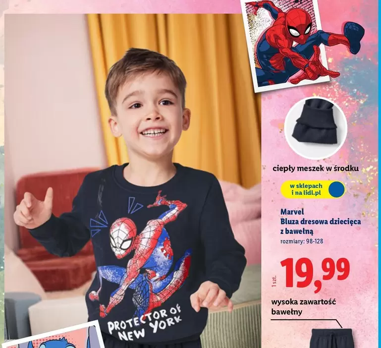 Marvel - Bluza dresowa dziecięca z bawełną