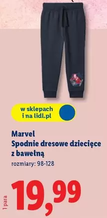 Marvel - Spodnie dresowe dziecięce z bawełną