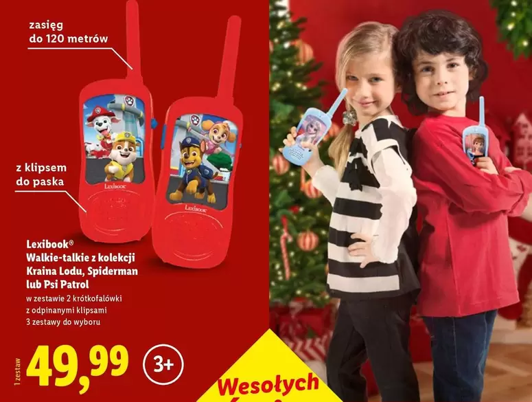 Spiderman - Walkie-talkie z kolekcji Kraina Lodu,  lub Psi Patrol